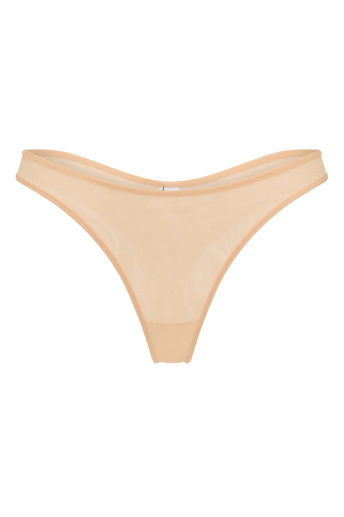 Weicher Mesh-String in Beige