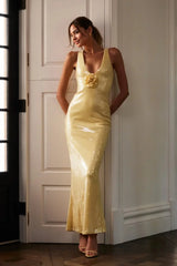 Eliza Rose Sequin Maxi Dress - Lemon