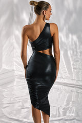 Midikleid mit Cut-Outs in Schwarz