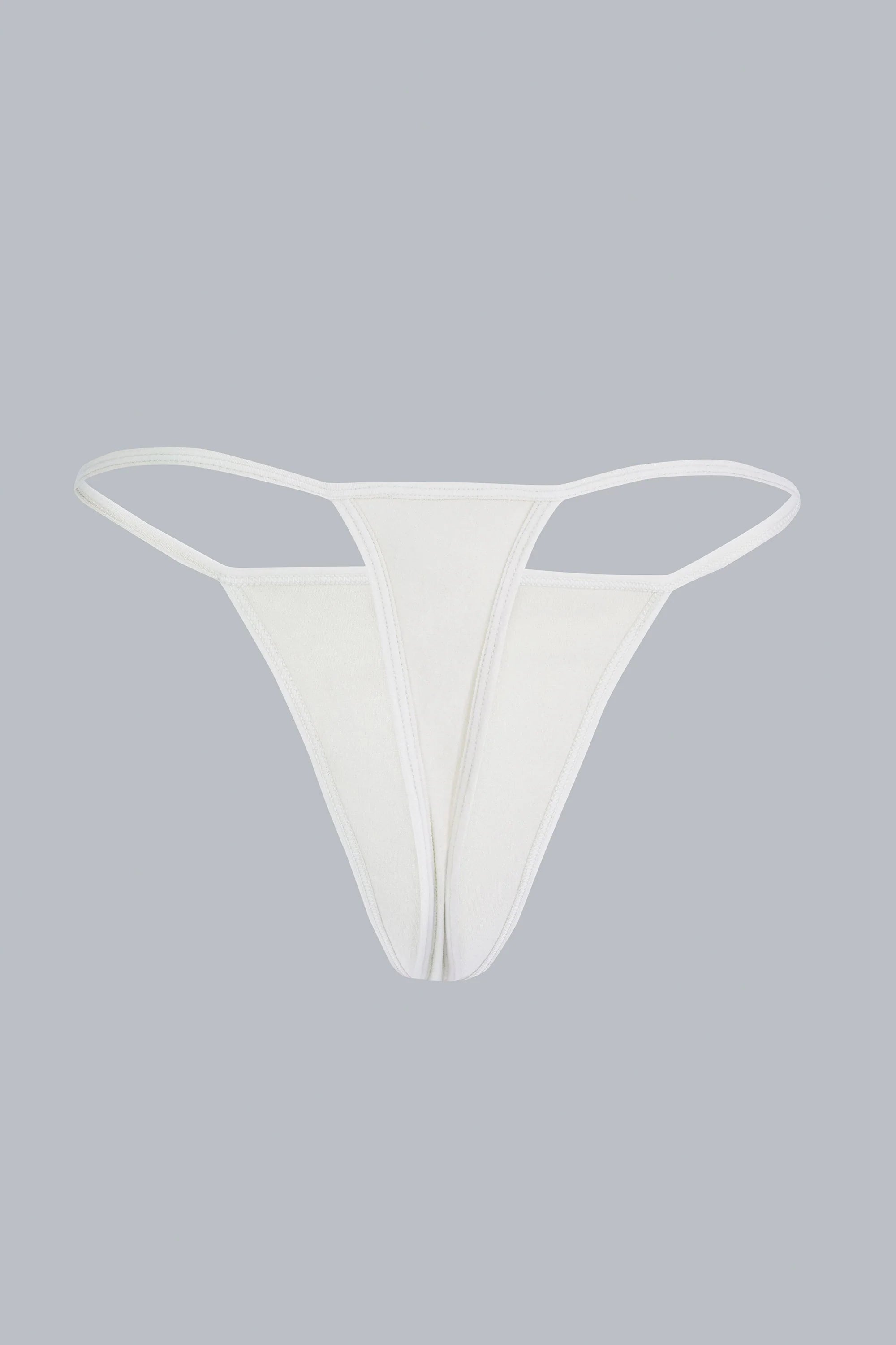 Mid-Rise Seamless Thong in Ivory