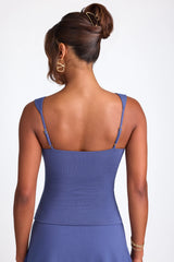 Modal Sweetheart Neckline Top in Navy