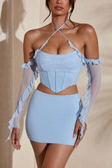 Micro Mini Skirt in Light Blue