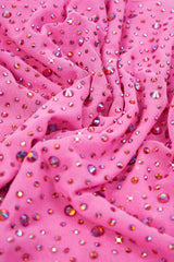 Foulard in rete decorato in rosa Bubblegum