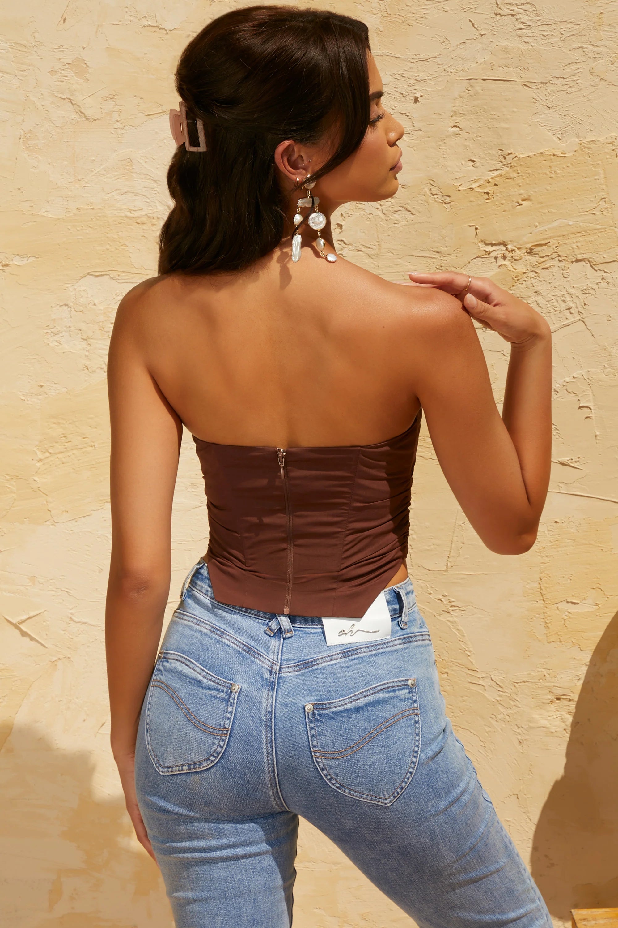 Ruched Corset in Brown