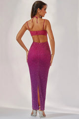 Embellished Maxi Dress in Pink/Purple Ombr¨¦