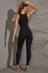 Tall Racer Neck Jumpsuit in Black