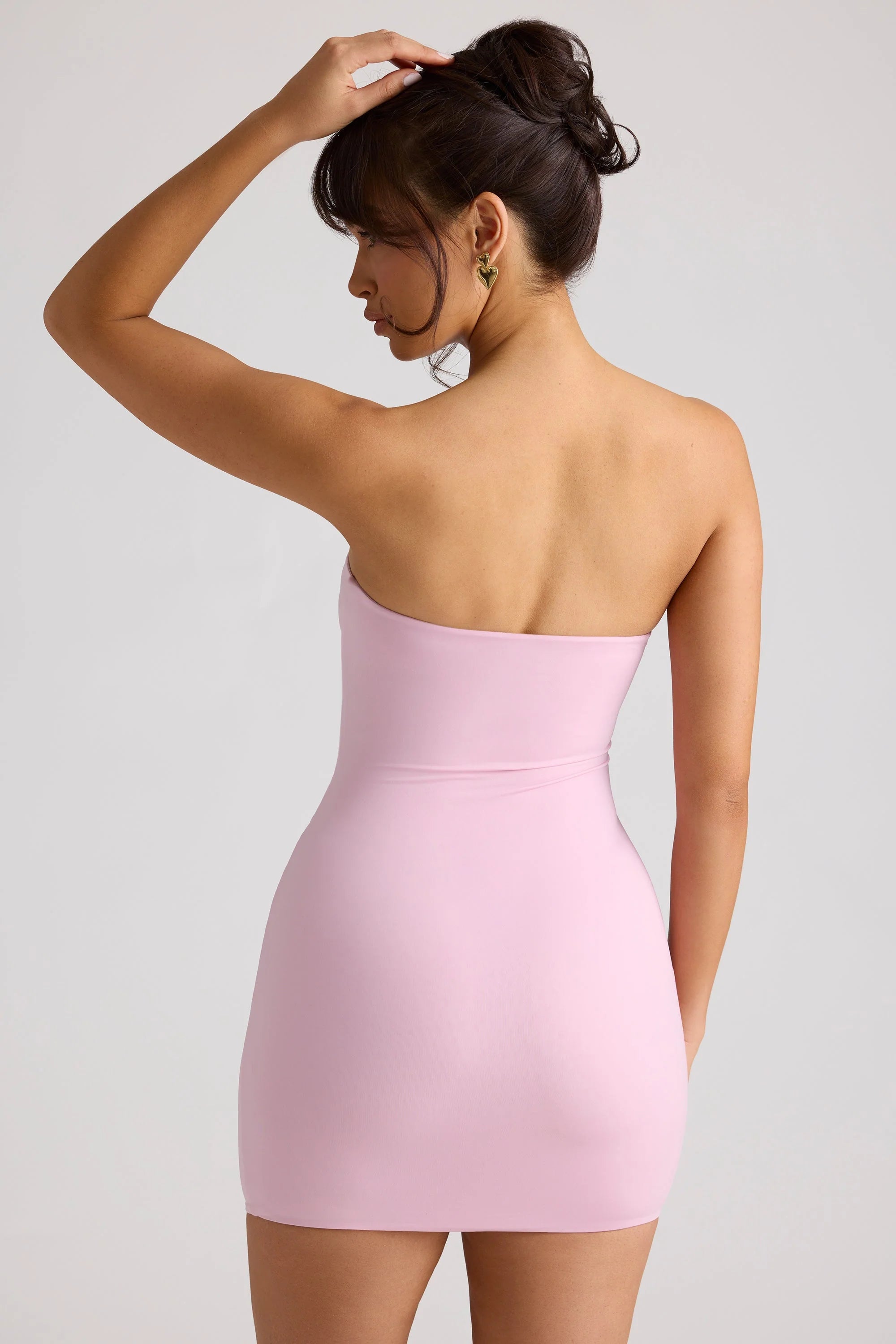 Bandeau-Minikleid in zartem Rosa