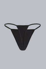 Mid-Rise Seamless Thong in Black