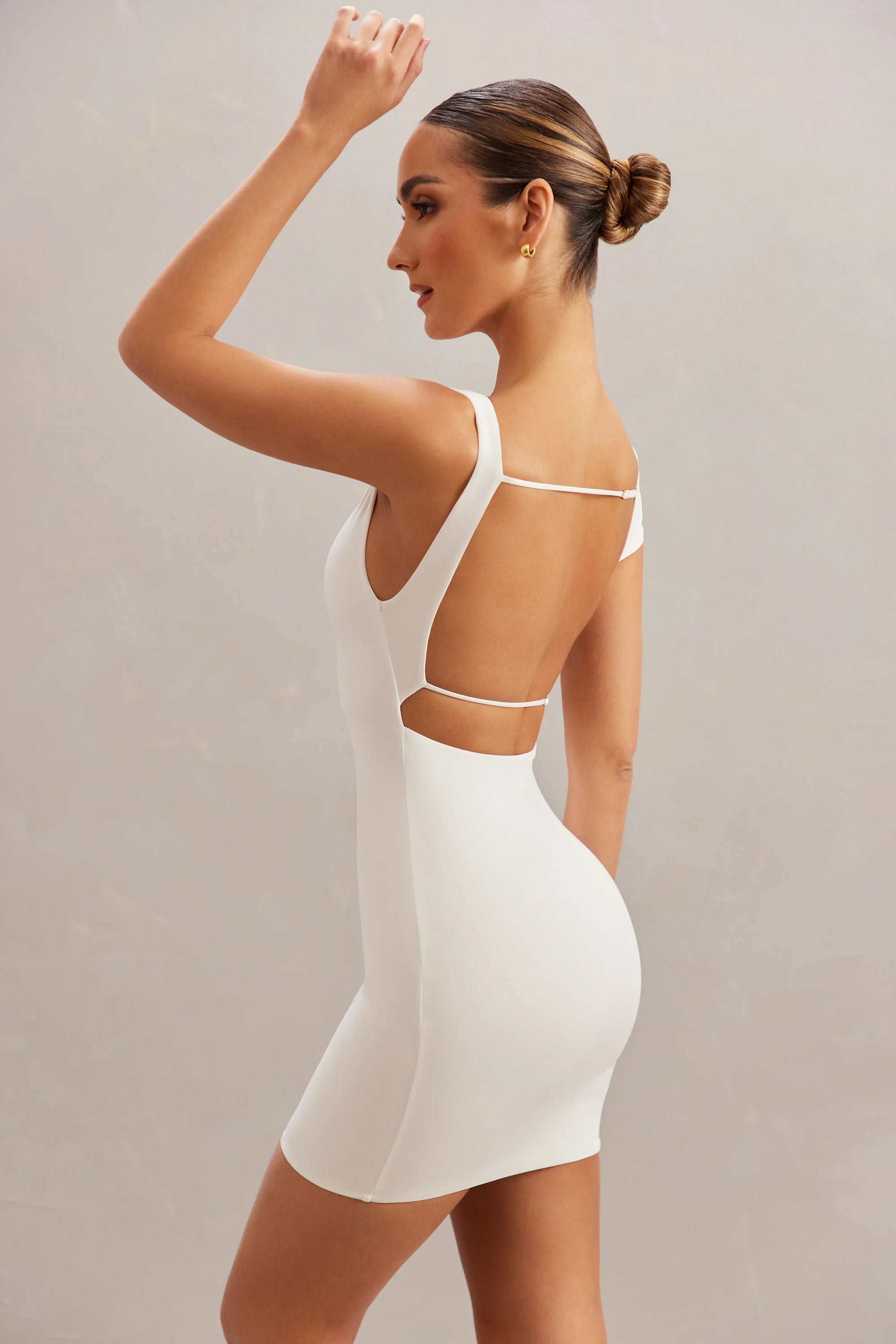 Open Back Mini Dress in Ivory