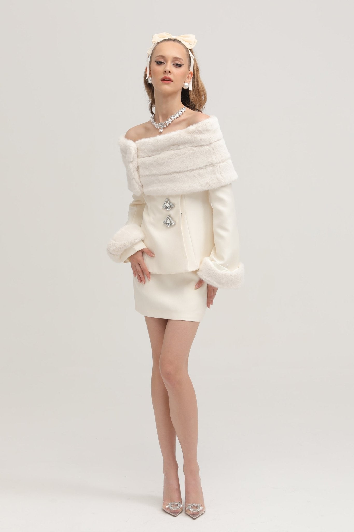 Caitlin fur jacket & skirt matching set - Miss Rosier - Women's Online Boutique