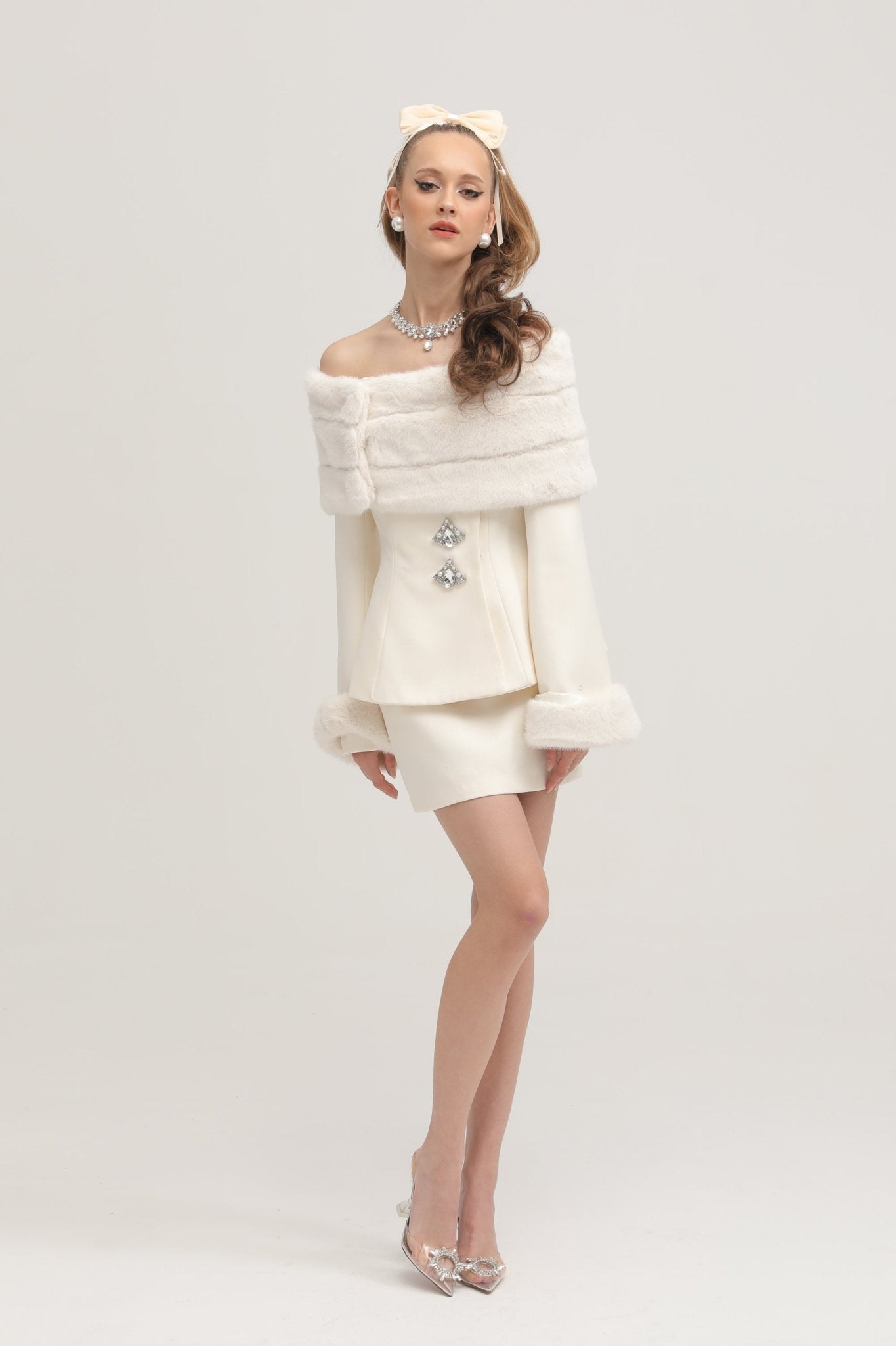 Caitlin fur jacket & skirt matching set - Miss Rosier - Women's Online Boutique