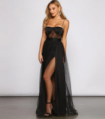 Cintra Mesh Tulle Bustier Gown