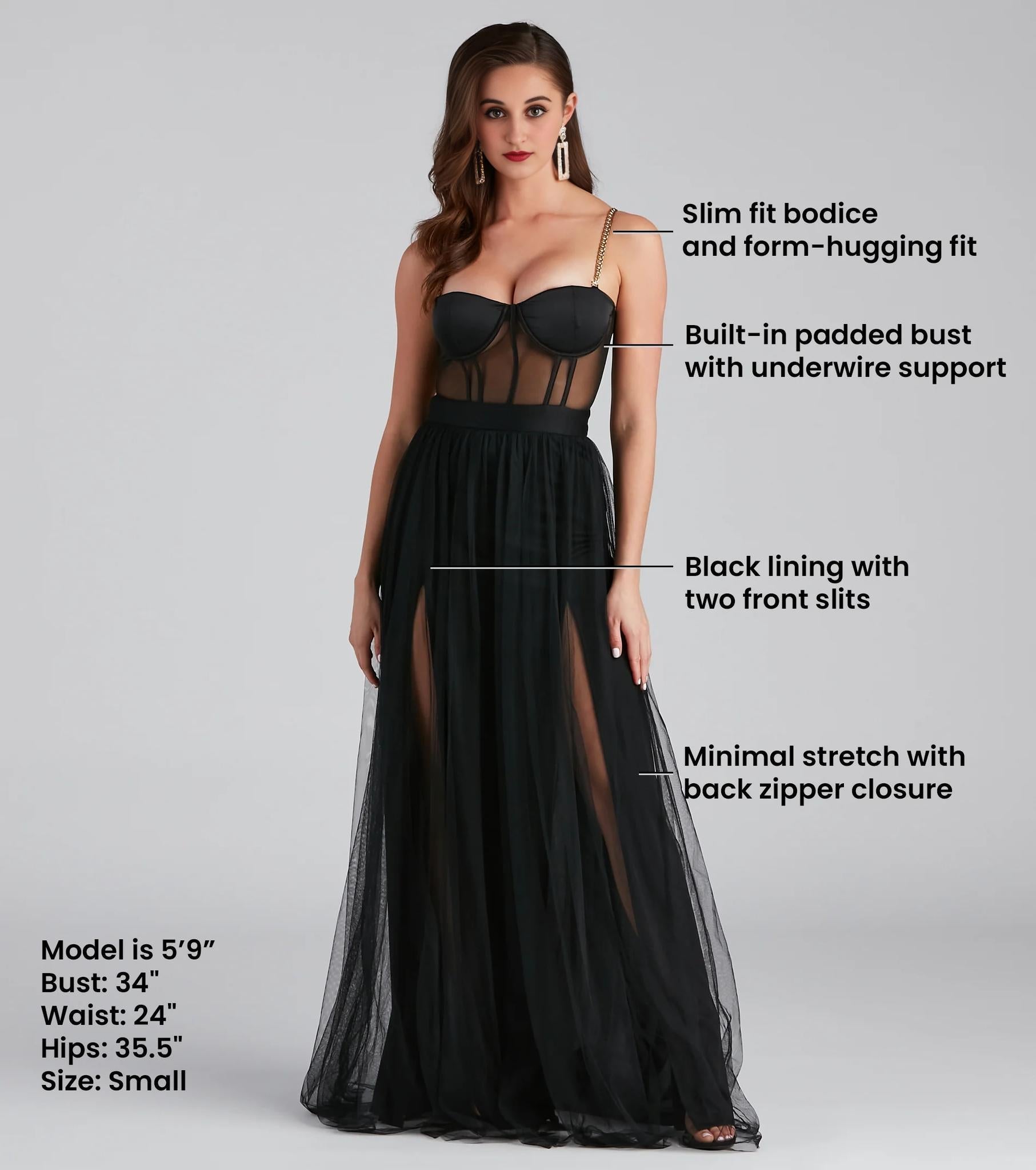 Cintra Mesh Tulle Bustier Gown