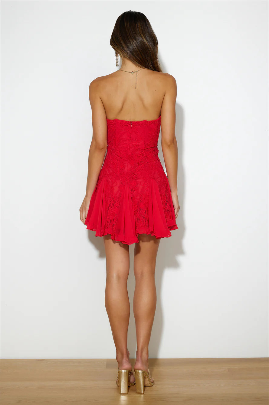 Romantic Mood Mini Dress Red