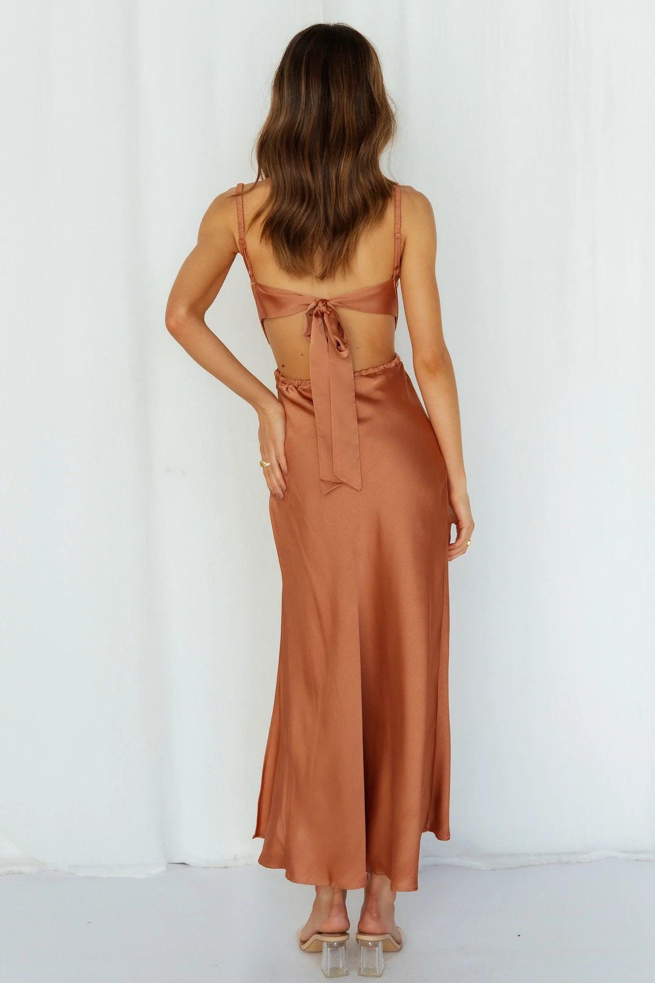 Stand On My Own Midi Dress Rust