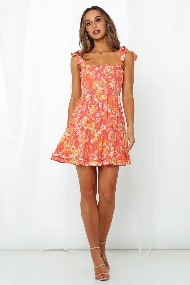 Sun Is Breaking Dress Coral